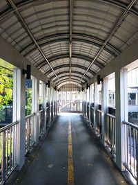 Empty elevated walkway in building