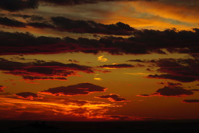 Scenic view of dramatic sky during sunset