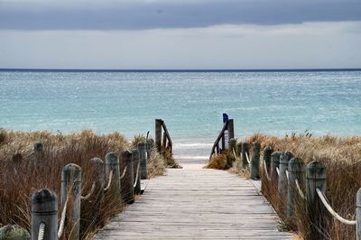 Wooden beach access at papamoa beach