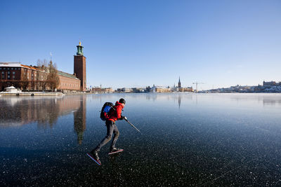 Man ice skating