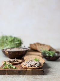 Close-up of food on table