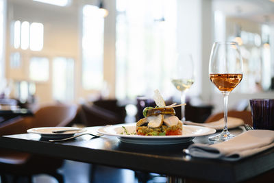 Close-up of food on table