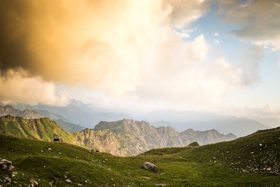 Scenic view of mountains against sky