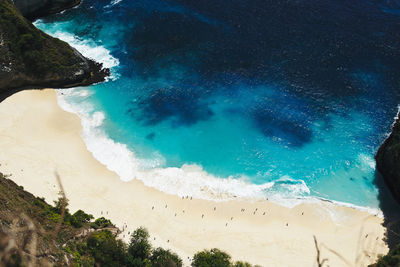 High angle view of beach