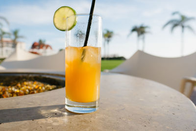 Close-up of drink on table