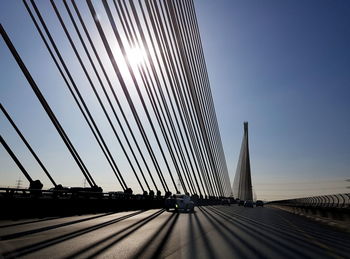 View of suspension bridge against sky