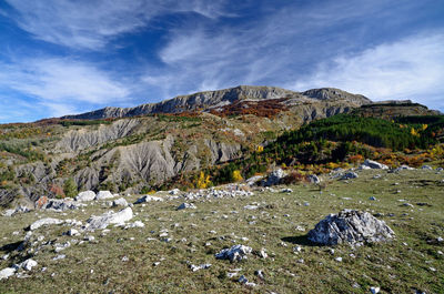 View of landscape against cloudy sky