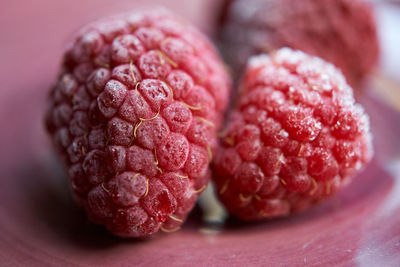 Close-up of strawberries on table