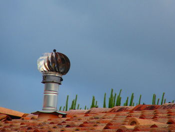 Low angle view of lighthouse against clear sky