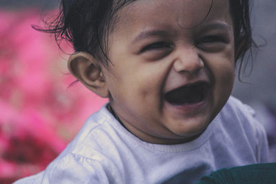 Close-up portrait of cute boy