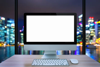 Close-up of laptop on table