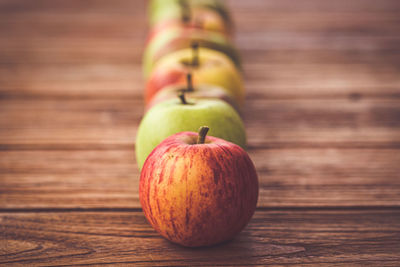 Close-up of apple on table