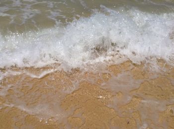 Waves splashing on beach