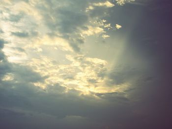 Low angle view of cloudy sky