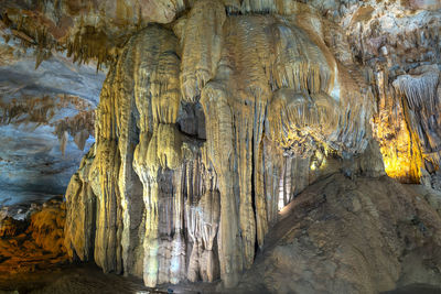 Low angle view of rock formation in cave