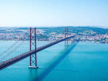 Bridge over river against clear sky