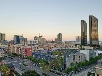 High angle view of city