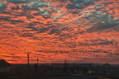 Scenic view of dramatic sky during sunset