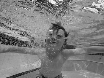 Portrait of woman in water