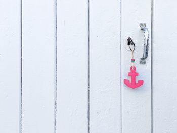 Close-up of beach cabin