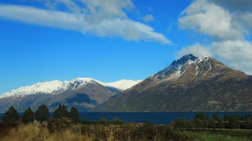 Scenic view of mountains against sky