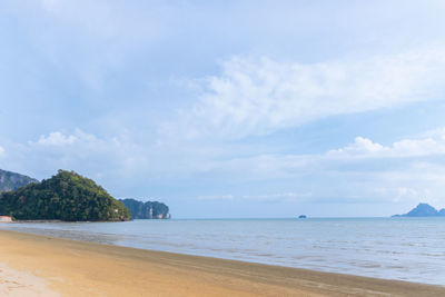 Scenic view of beach against sky