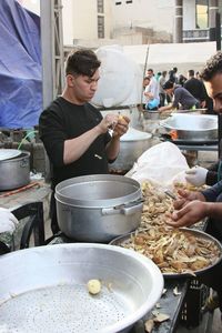 Man preparing food