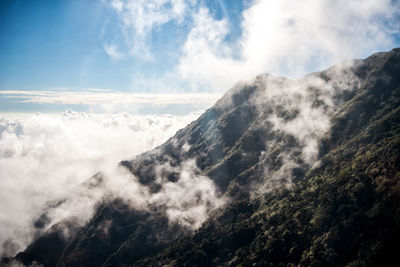 Low angle view of mountain against sky