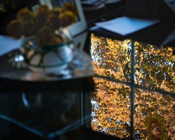 High angle view of food on table