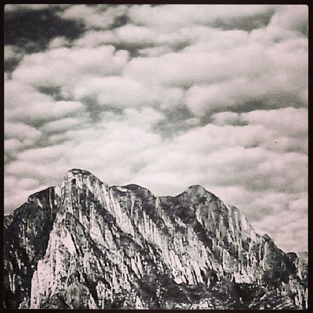 transfer print, mountain, sky, cloud - sky, scenics, snow, mountain range, tranquil scene, weather, tranquility, auto post production filter, cloudy, winter, beauty in nature, cold temperature, nature, cloud, low angle view, landscape, snowcapped mountain