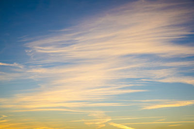 Low angle view of sky during sunset