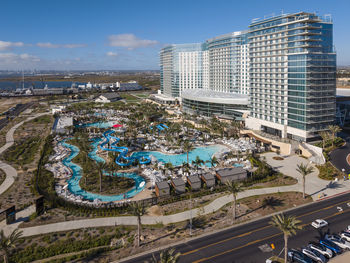 High angle view of cityscape