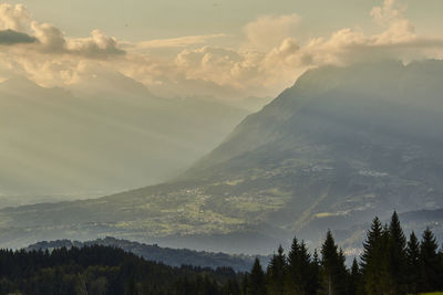 Scenic view of mountains against sky