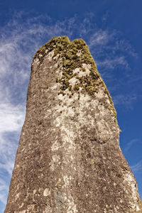 Low angle view of rock formation against sky