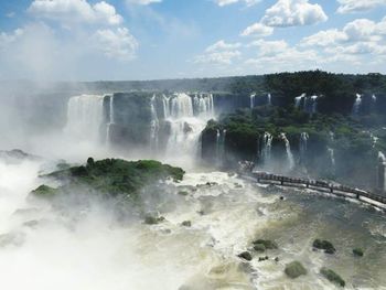 View of waterfall against sky