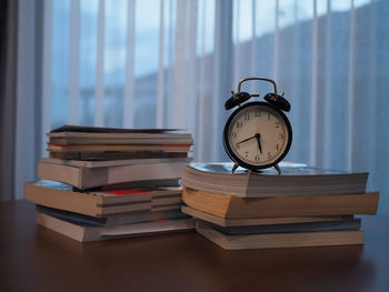 Close-up of books on table