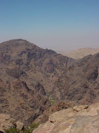 Scenic view of mountains against clear sky