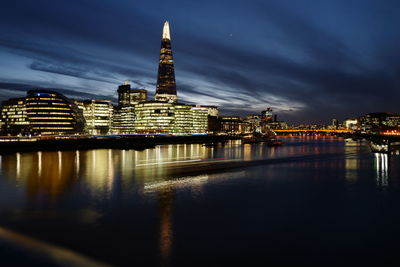 Illuminated city at night