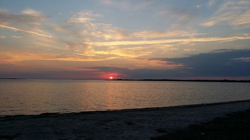 Scenic view of sea at sunset