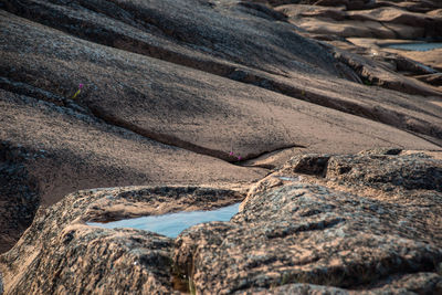 Full frame of rocks on shore
