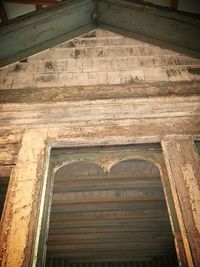 Wooden structure on wooden wall