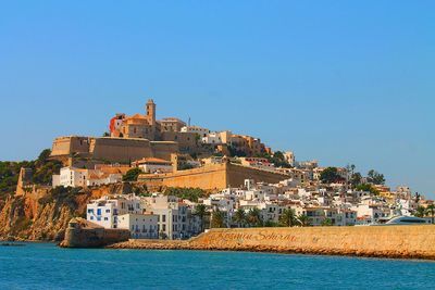 Sea and buildings at ibiza