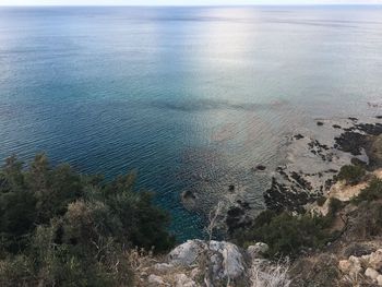 High angle view of beach