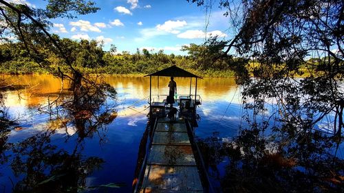 Built structure in a lake