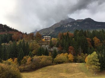 Scenic view of mountains against sky