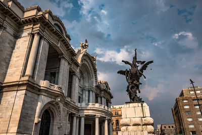 Low angle view of old building against sky