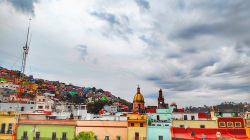 Panoramic view of buildings against sky in city