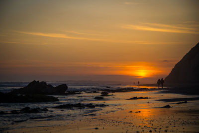 Scenic view of sea during sunset