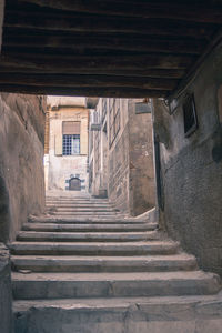 Low angle view of staircase in old building