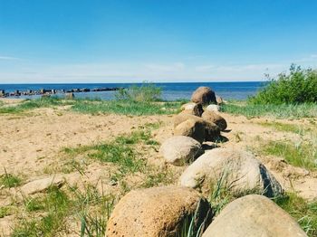 Scenic view of beach against sky